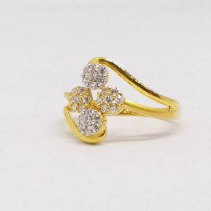 22 KT 916 Hallmark Gold Daimond Fancy ladies party wear Ring