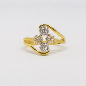 22 KT 916 Hallmark Gold Daimond Fancy ladies party wear Ring