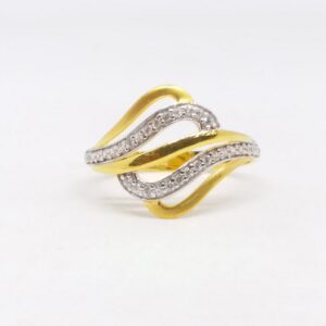 22 KT 916 Hallmark Gold Daimond matfinished Ladies Ring