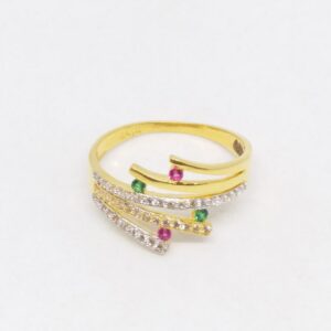 22 KT 916 Hallmark Gold Daimond Fancy ladies party wear Ring