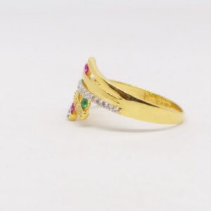 22 KT 916 Hallmark Gold Daimond Fancy ladies party wear Ring