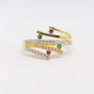 22 KT 916 Hallmark Gold Daimond Fancy ladies party wear Ring