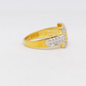 22 KT 916 Hallmark Gold Daimond Fancy Gents Ring