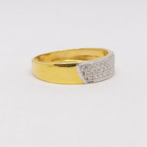 22 kt 916 hallmark gold daimond fancy Unisex bend ring