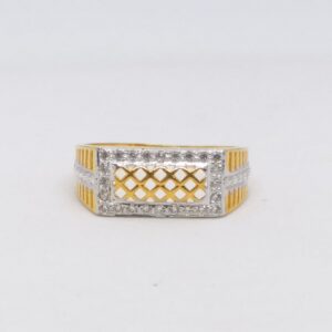 22 KT 916 Hallmark Gold Daimond Fancy Gents Ring