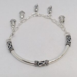 925 Sterling silver antique oxidase ladies kada + loose bracelet