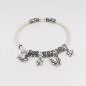 925 Sterling silver antique oxidase ladies kada bracelet