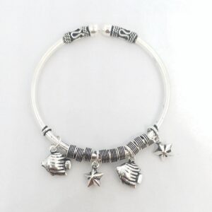 925 Sterling silver antique oxidase ladies kada bracelet