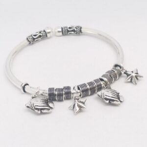 925 Sterling silver antique oxidase ladies kada bracelet