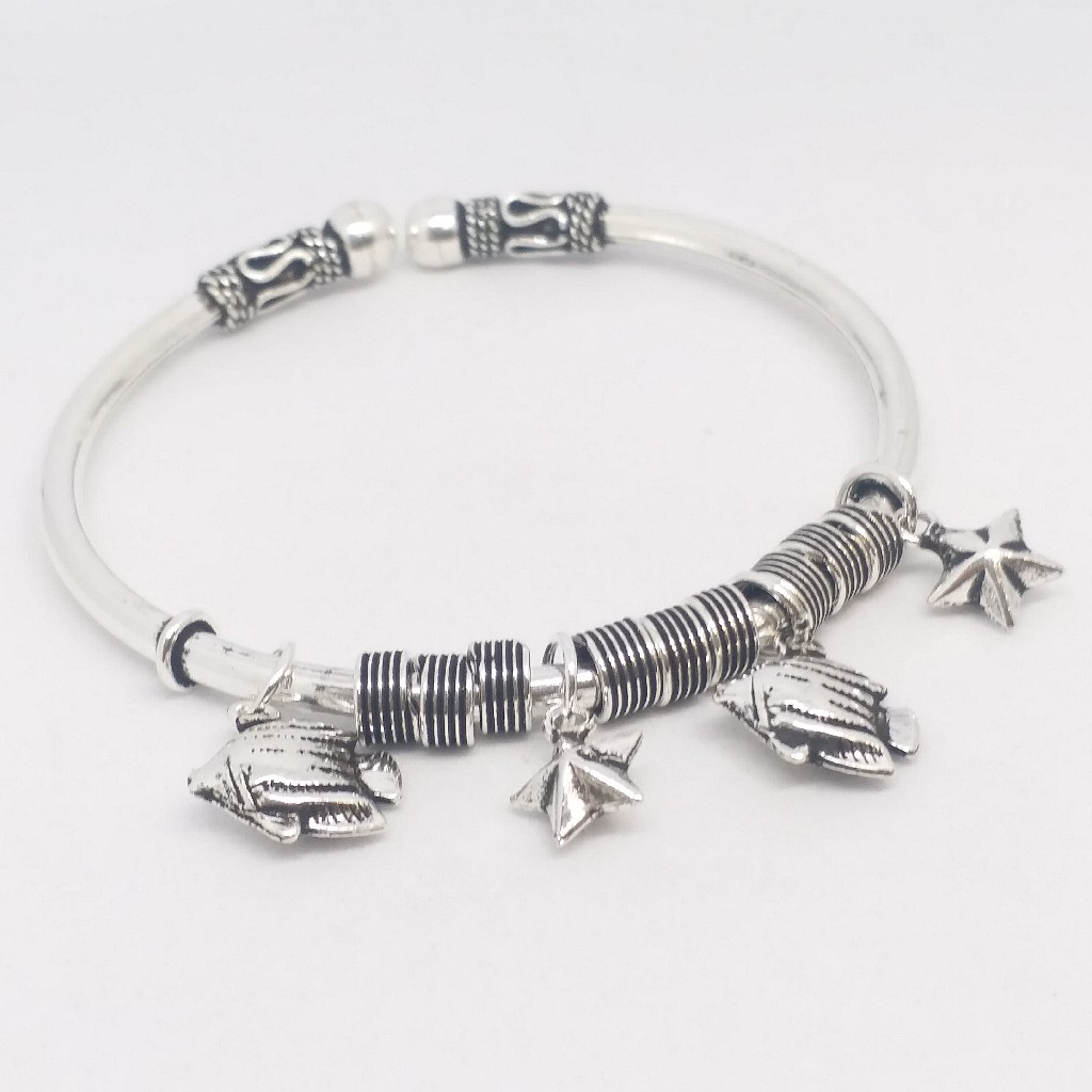 925 Sterling silver antique oxidase ladies kada bracelet