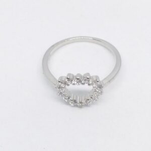 925 Sterling silver heart shape ladies party wear ring
