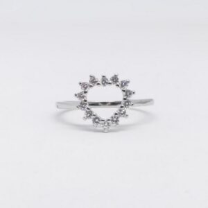 925 Sterling silver heart shape ladies party wear ring