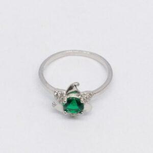 925 Sterling silver Green stone Ladies Ring