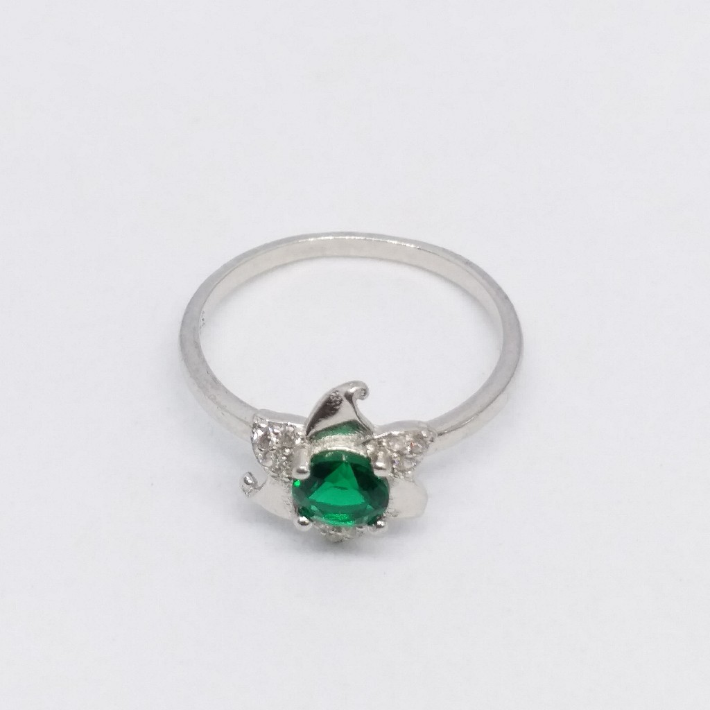 925 Sterling silver Green stone Ladies Ring - Image 4