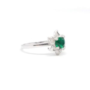 925 Sterling silver Green stone Ladies Ring
