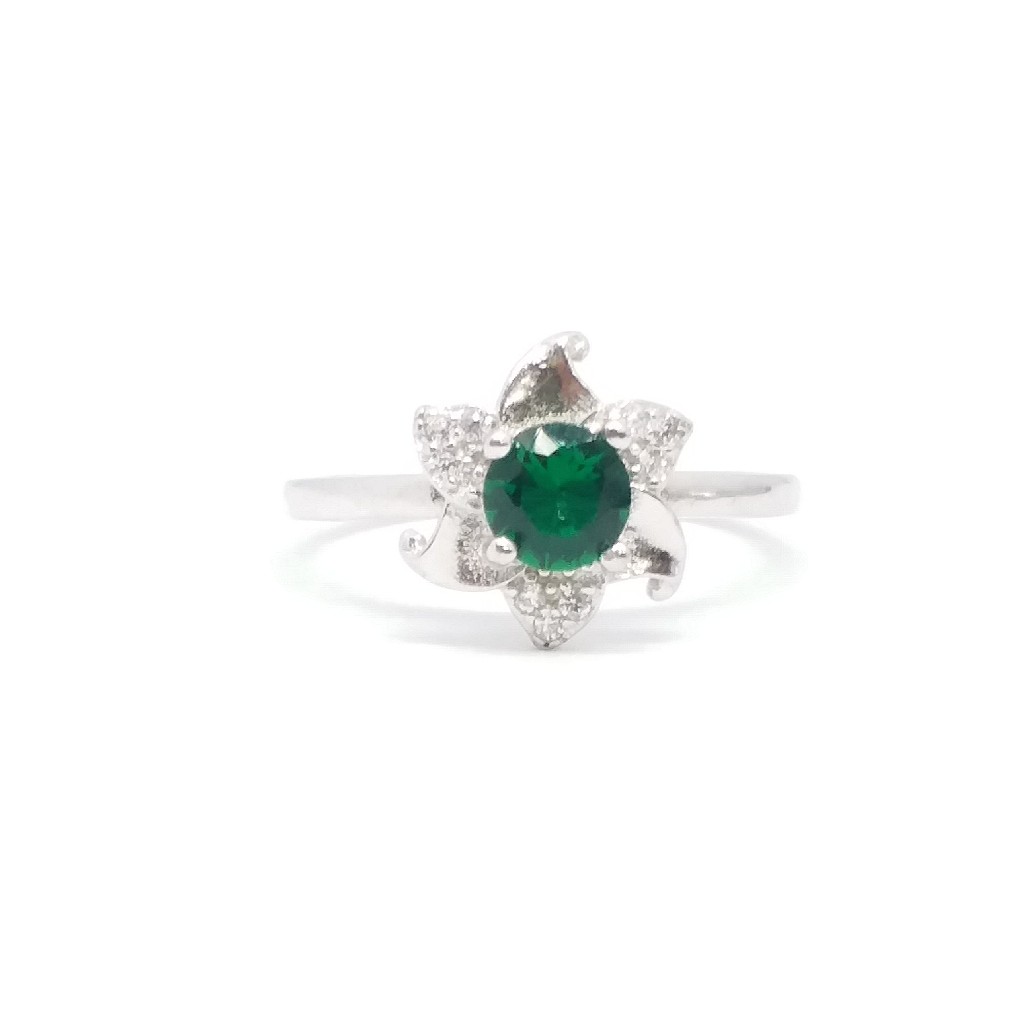 925 Sterling silver Green stone Ladies Ring