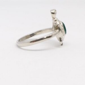 925 Sterling silver Green stone Tortoise Ring