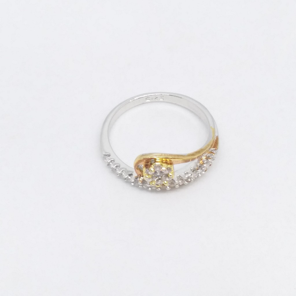 925 Sterling silver Gold & Rose Gold polish ladies Ring - Image 4