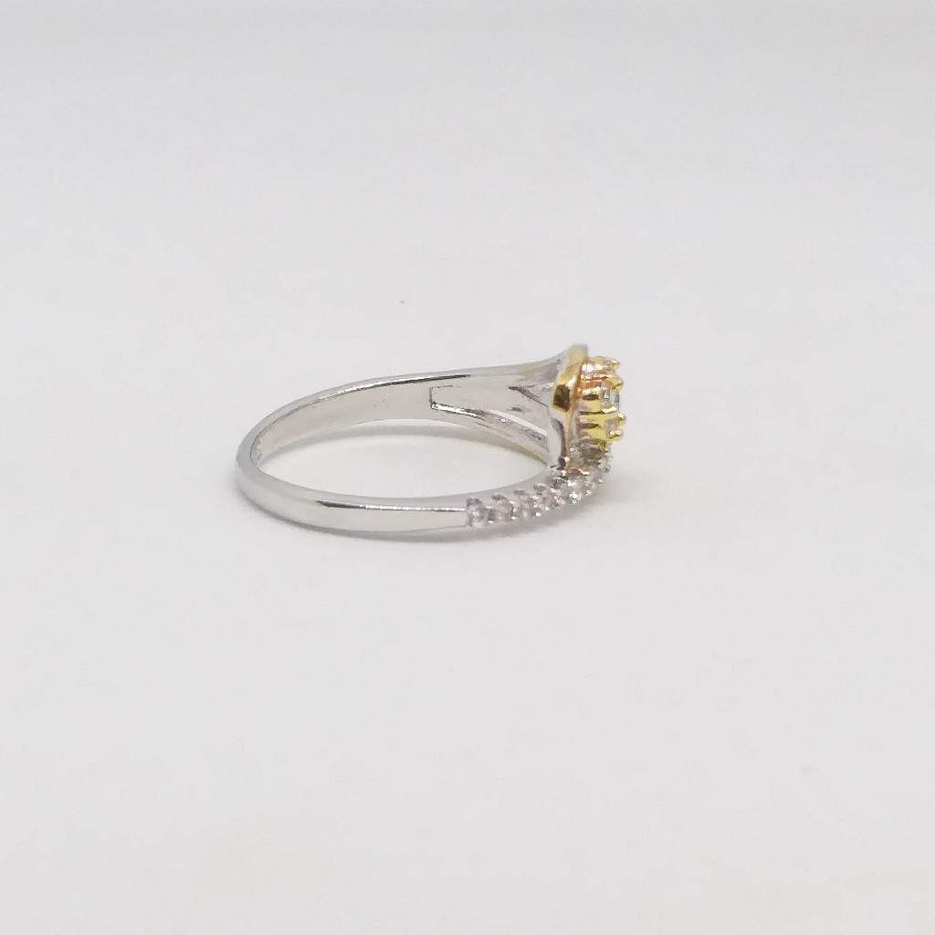 925 Sterling silver Gold & Rose Gold polish ladies Ring - Image 3