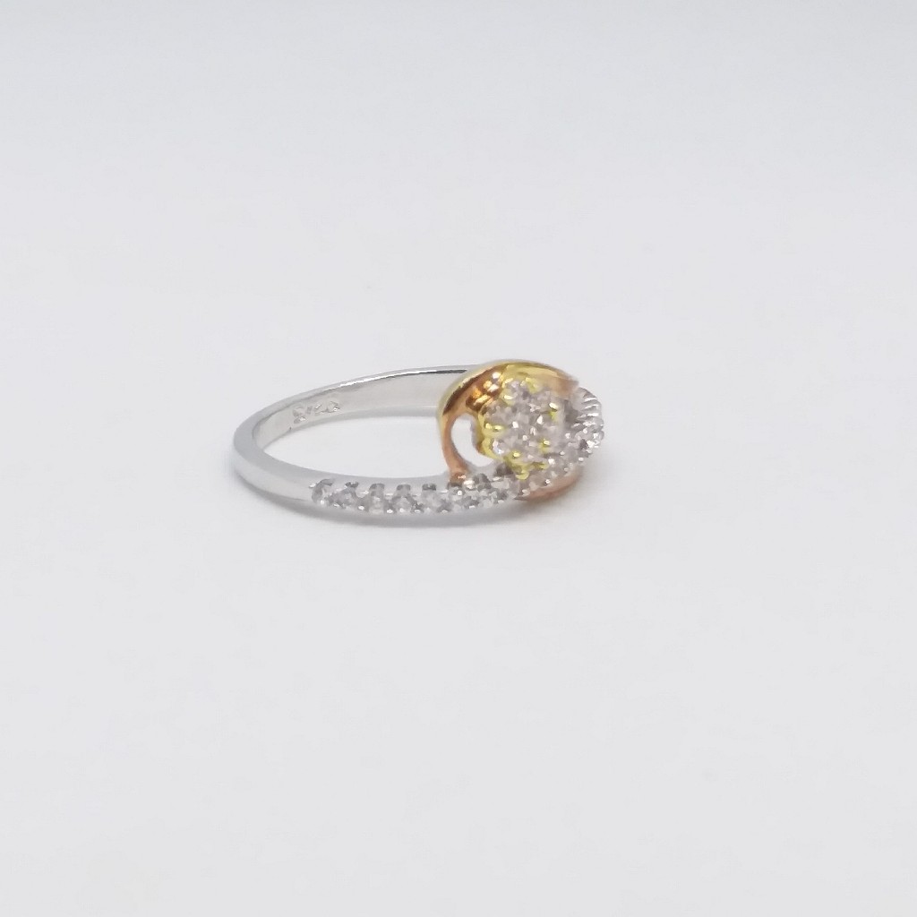 925 Sterling silver Gold & Rose Gold polish ladies Ring - Image 2
