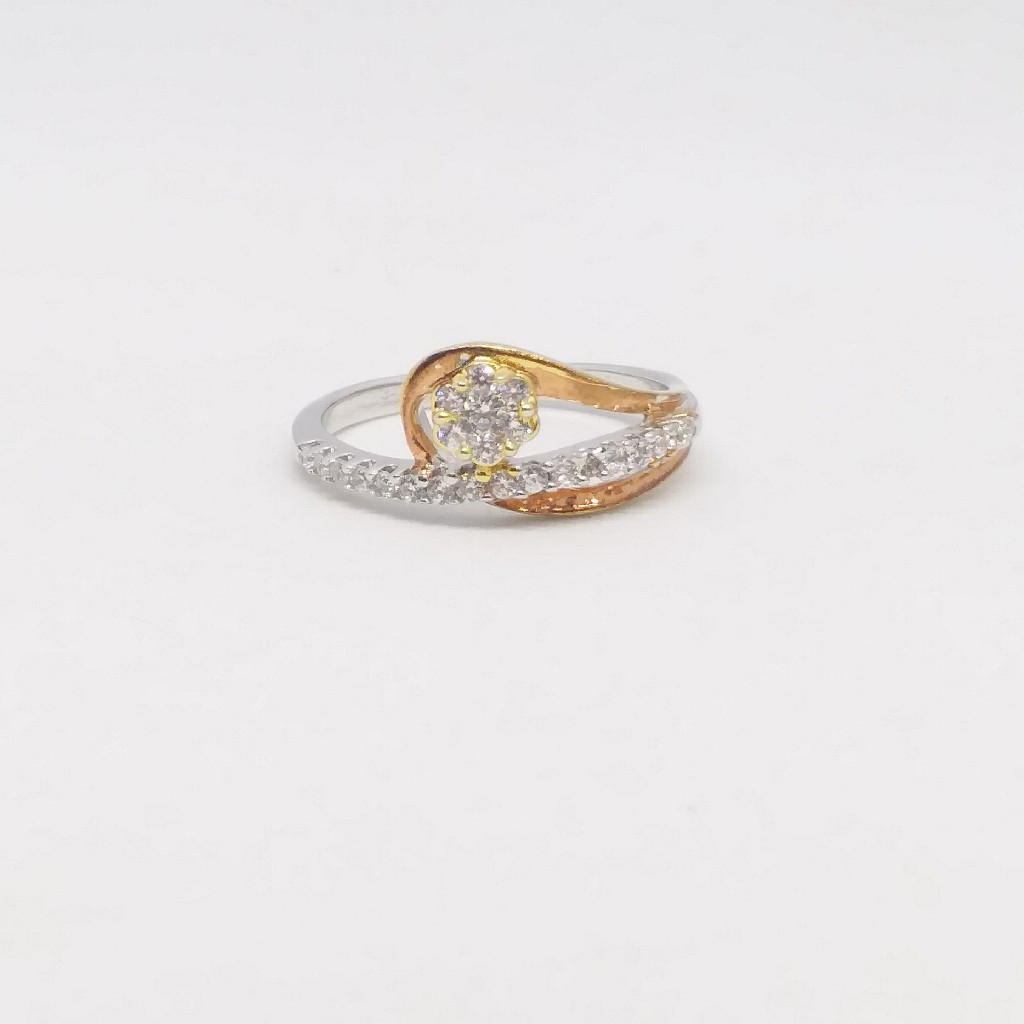 925 Sterling silver Gold & Rose Gold polish ladies Ring