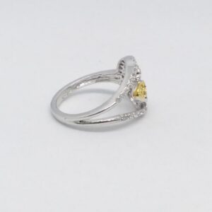 925 sterling silver gold & rose gold polish ladies party wear ring