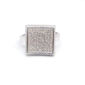 925 Sterling silver Diamond ladies party wear ring