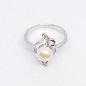 925 Sterling silver pearl fancy ladies ring
