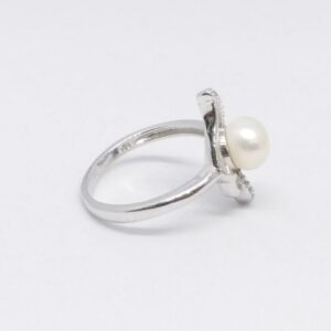 925 Sterling silver pearl fancy ladies ring
