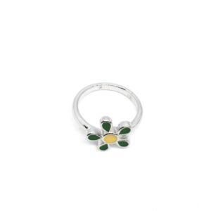 925 sterling silver flower shape kid's ring