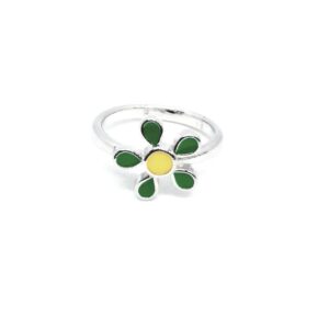 925 sterling silver flower shape kid's ring