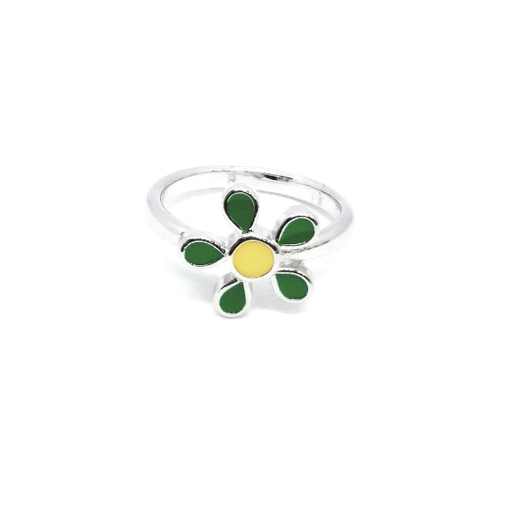 925 sterling silver flower shape kid's ring