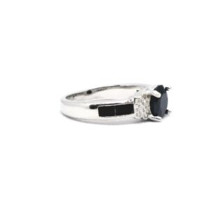 925 Sterling silver black Daimond Fancy Ring
