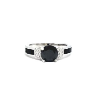 925 Sterling silver black Daimond Fancy Ring
