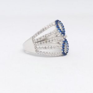 925 Sterling silver Diamond ladies party wear ring