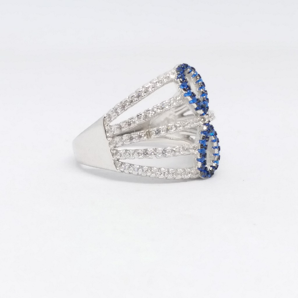 925 Sterling silver Diamond ladies party wear ring