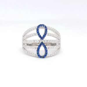 925 Sterling silver Diamond ladies party wear ring