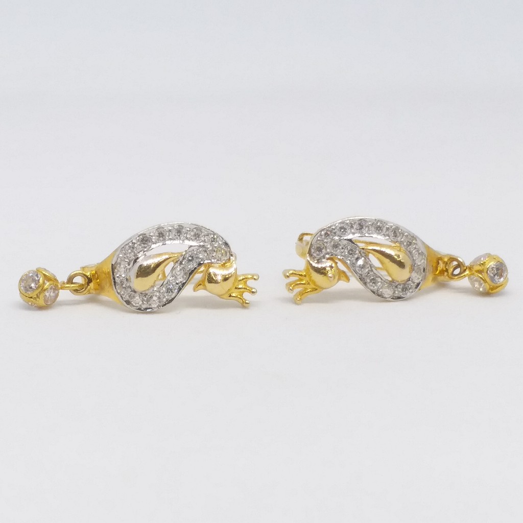 18 KT 750 Gold Daimond Earring type Bali - Image 2