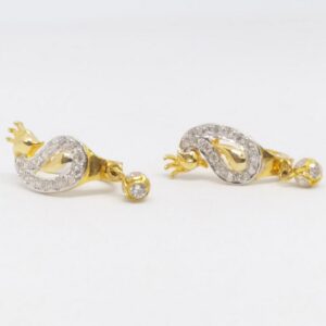 18 KT 750 Gold Daimond Earring type Bali