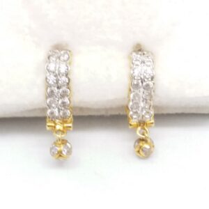 18 KT 750 Gold Daimond Heart Shape Bali with Hanging Latkan