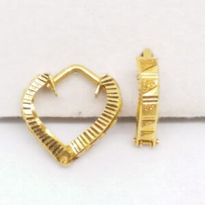 18 KT 750 Gold Plain Simple Heart Shape Bali