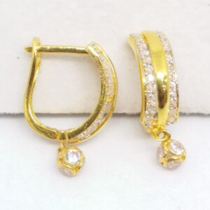 18 KT 750 Gold Daimond Hanging Latkan Earring type style Bali