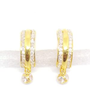 18 KT 750 Gold Daimond Hanging Latkan Earring type style Bali