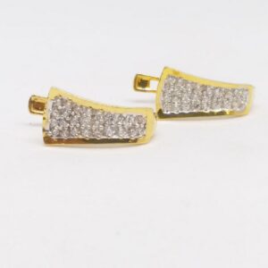 18 KT 750 Gold Daimond Earring type J style Bali