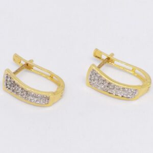 18 KT 750 Gold Daimond Earring type J style Bali