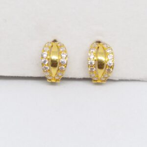 18 kt 750 gold daimond earring type round bali