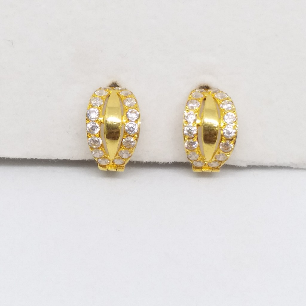 18 kt 750 gold daimond earring type round bali - Image 4