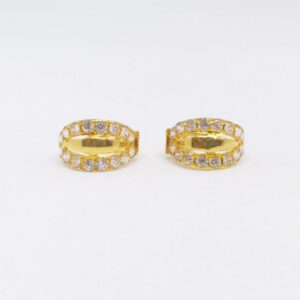 18 kt 750 gold daimond earring type round bali
