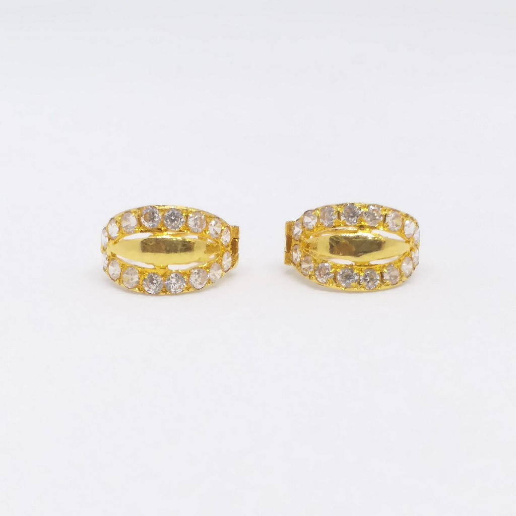 18 kt 750 gold daimond earring type round bali - Image 3