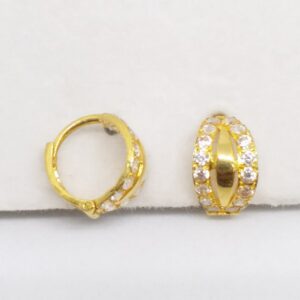18 kt 750 gold daimond earring type round bali